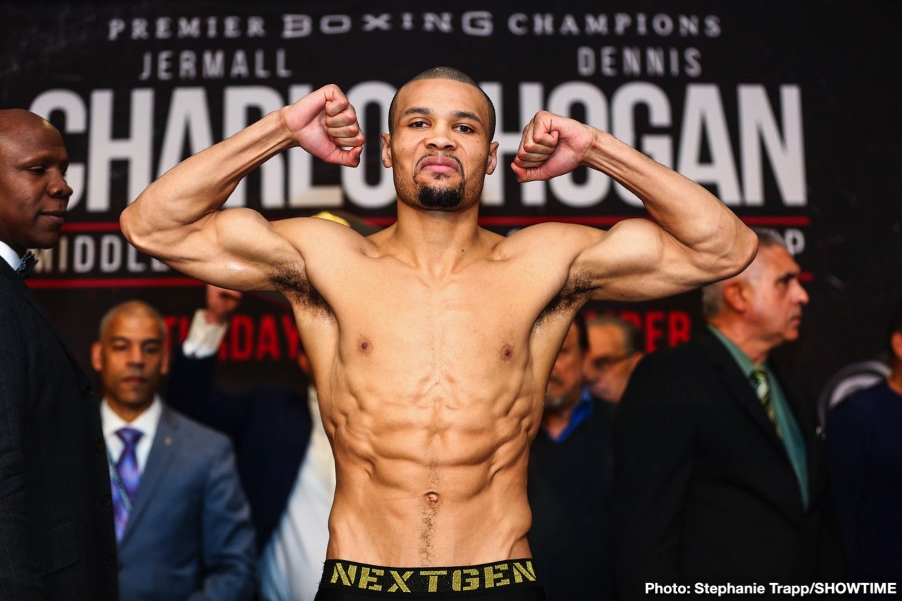 Boxing photo: Chris Eubank, Dennis Hogan, Jermall Charlo, Matt Korobov image Jermall Charlo vs. Dennis Hogan, Eubank vs Korobov - Official weights