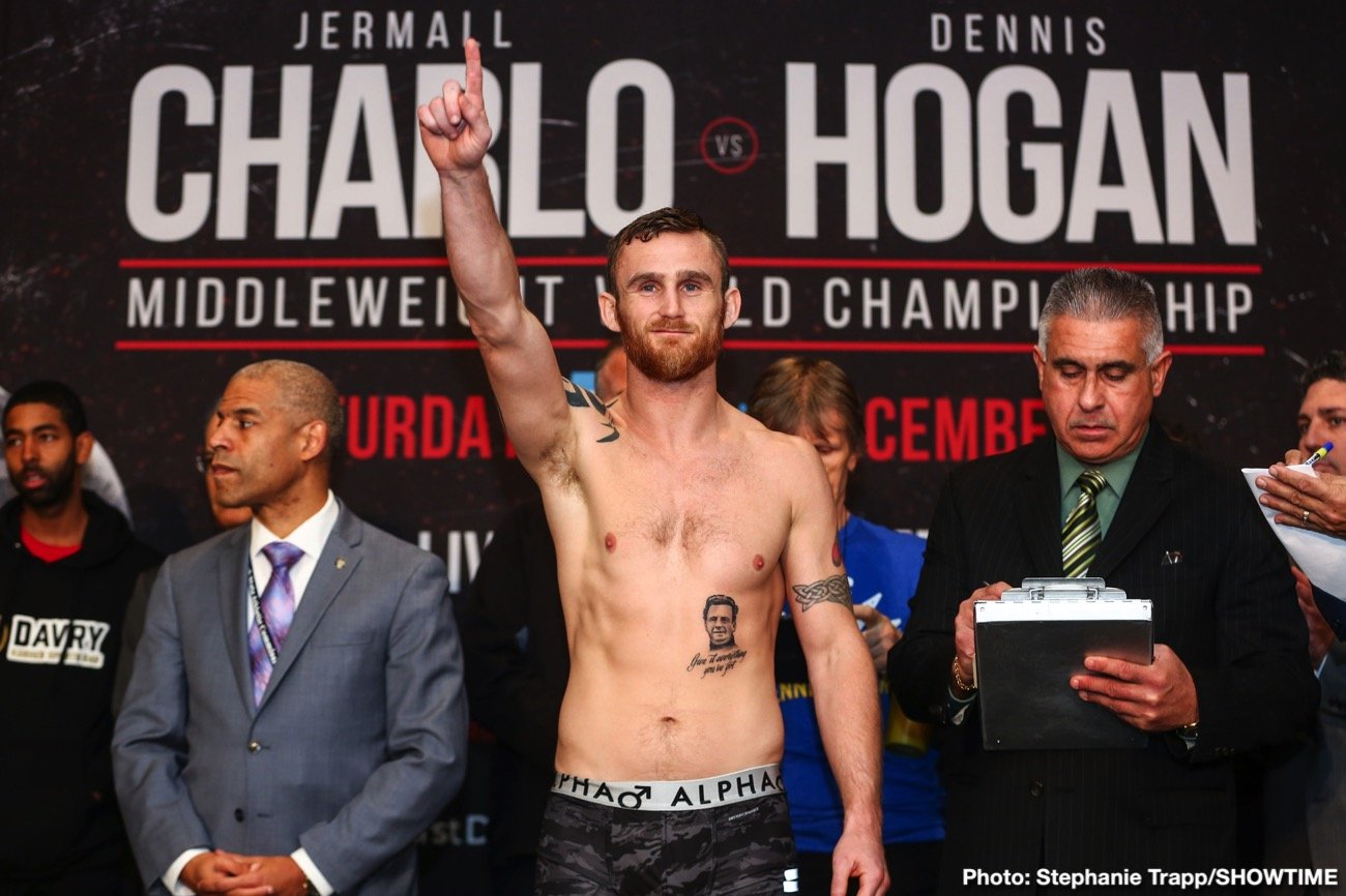 Boxing photo: Chris Eubank, Dennis Hogan, Jermall Charlo, Matt Korobov image Jermall Charlo vs. Dennis Hogan, Eubank vs Korobov - Official weights