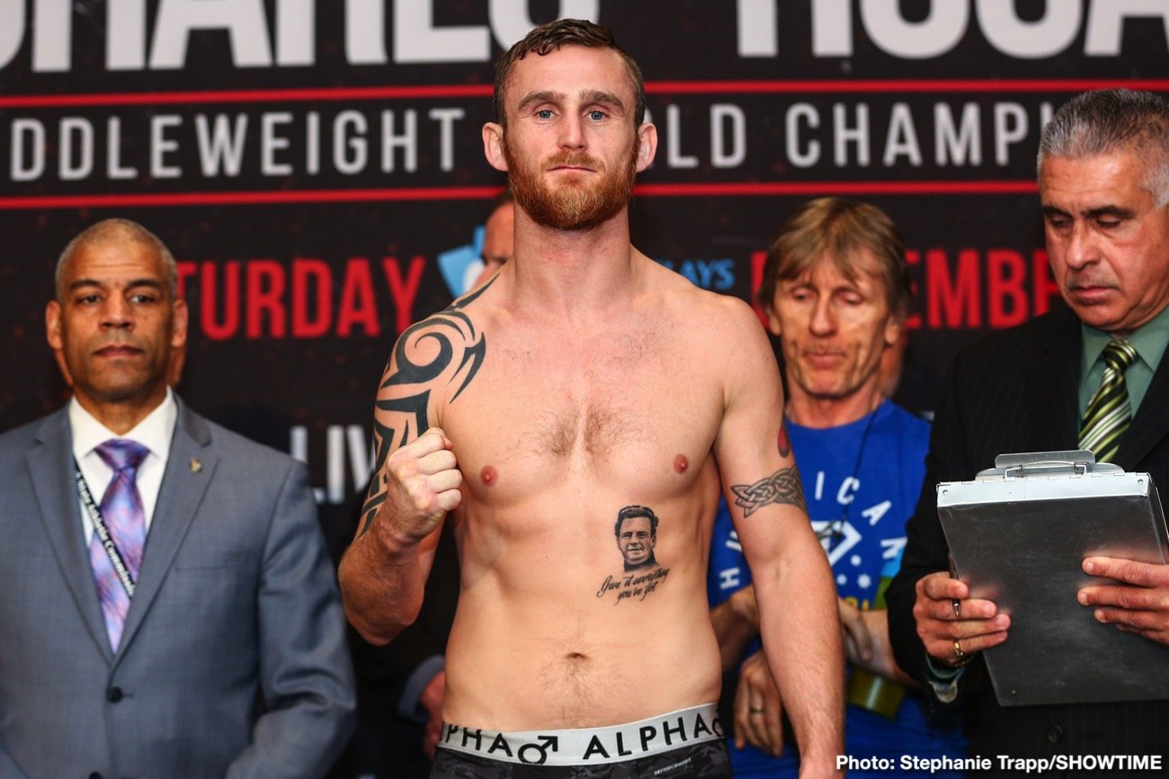 Boxing photo: Chris Eubank, Dennis Hogan, Jermall Charlo, Matt Korobov image Jermall Charlo vs. Dennis Hogan, Eubank vs Korobov - Official weights