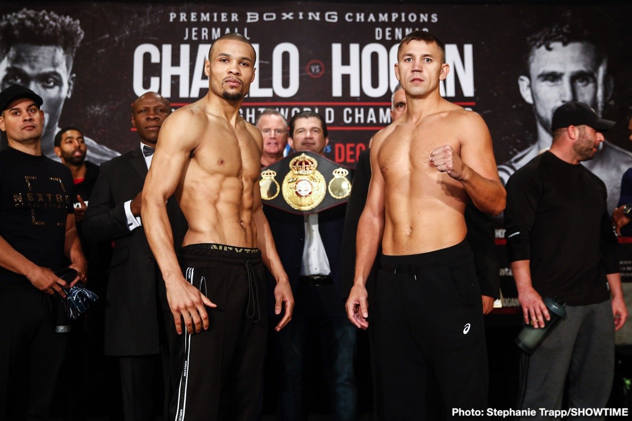 Boxing photo: Chris Eubank, Dennis Hogan, Jermall Charlo, Matt Korobov image Jermall Charlo vs. Dennis Hogan, Eubank vs Korobov - Official weights