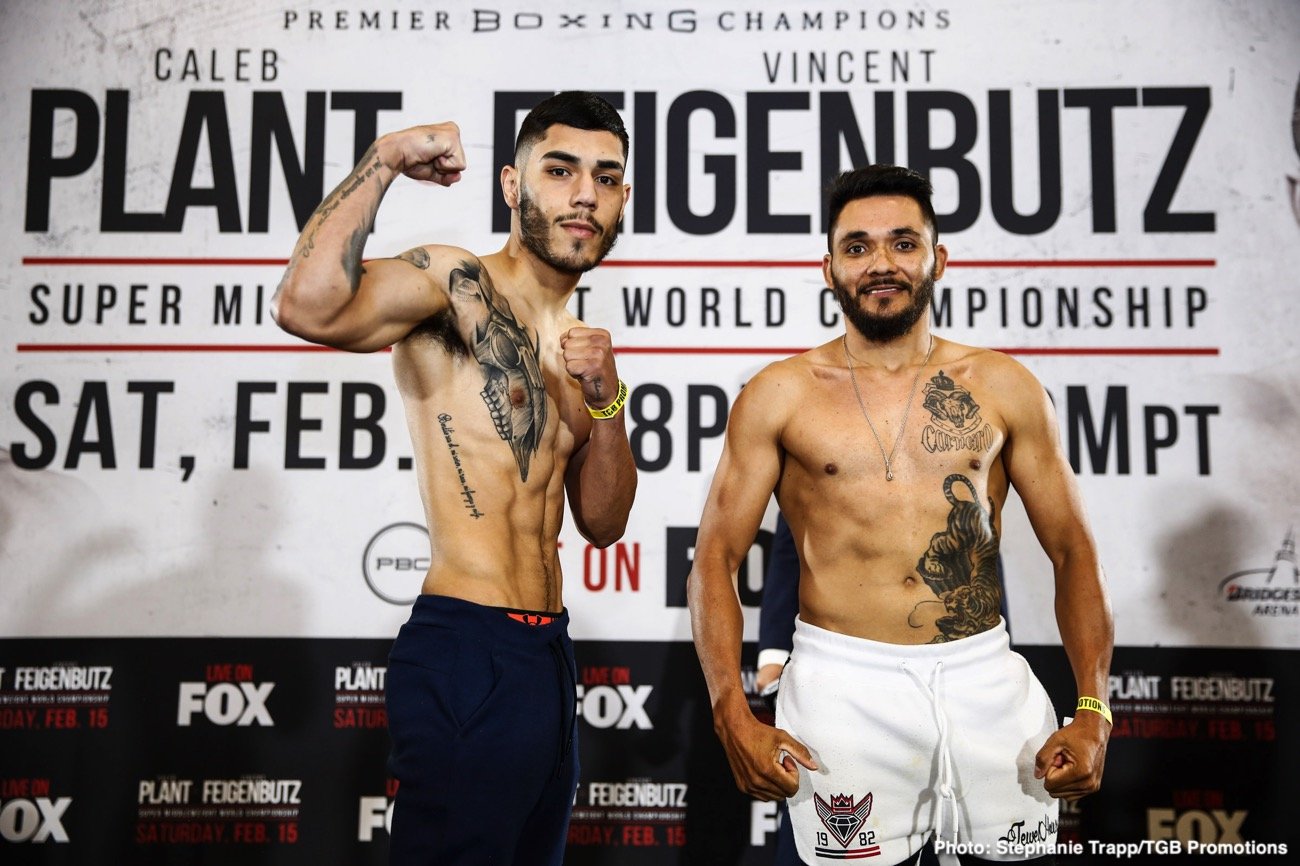 Caleb Plant - Vincent Feigenbutz Official Weigh In Results