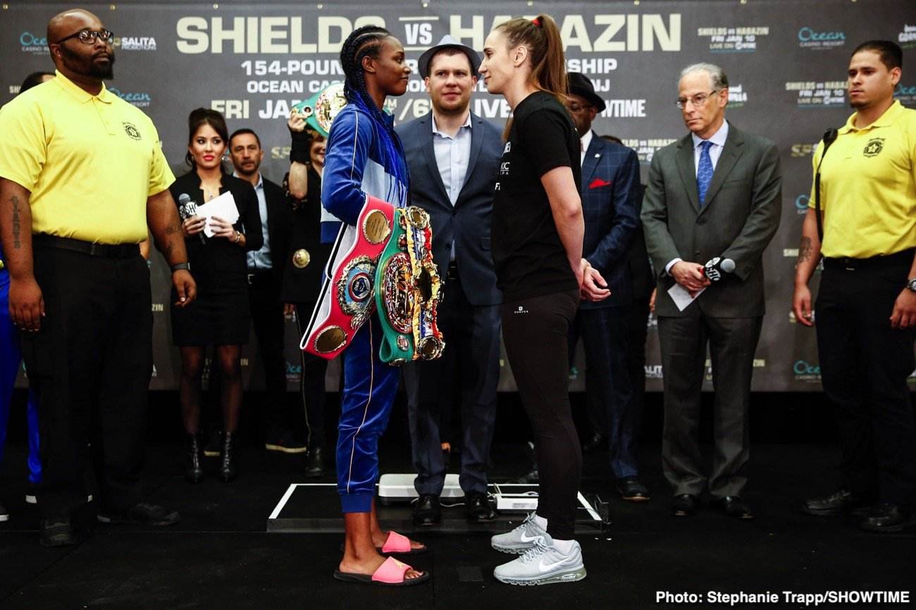 Claressa Shields and Ivana Habazin - weigh-in results