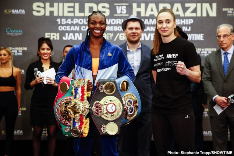 Claressa Shields and Ivana Habazin - weigh-in results