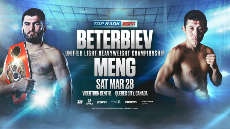 Artur Beterbiev vs. Meng Fanlong OFFICIAL for March 28 LIVE on ESPN
