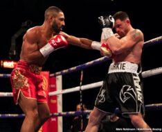 Kell Brook vs Mark DeLuca, Claudio Marrero, Kell Brook, Kid Galahad, Liam Smith, Mark DeLuca - Kell Brook returned from a 14 month hiatus from the ring to stop Mark DeLuca in seven rounds at the FlyDSA Arena in Sheffield, live on Sky Sports in the UK and DAZN in the US.