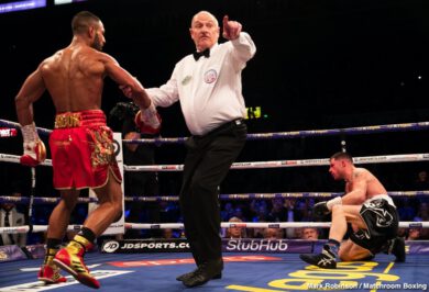 Kell Brook vs Mark DeLuca, Claudio Marrero, Kell Brook, Kid Galahad, Liam Smith, Mark DeLuca - Kell Brook returned from a 14 month hiatus from the ring to stop Mark DeLuca in seven rounds at the FlyDSA Arena in Sheffield, live on Sky Sports in the UK and DAZN in the US.