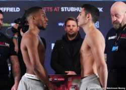 Donte Dixon Weigh In Dave Allen, Eva Wahlstrom, Kell Brook, Mark DeLuca, Terri Harper - https://youtu.be/gOU5ekWyhaI?t=1101