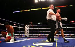 Martin J Ward vs Jesus Amparan David Allen, Dorian Darch, Eddie Hearn, Kell Brook, Kid Galahad, Mark DeLuca - Kell Brook (39-2, 27 KOs) looked as good as new on Saturday night in returning from a 14 month layoff to crush his over-matched opponent Mark DeLuca (24-2, 13 KOs) in stopping him in the 7th round at the FlyDSA Arena in Sheffield, England.