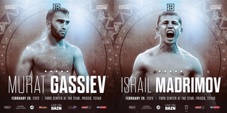 Murat Gassiev and Israil Madrimov in action on DAZN on February 29