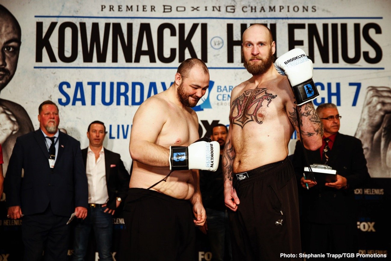 Adam Kownacki 265.2 vs. Robert Helenius 238.8 - Official weights