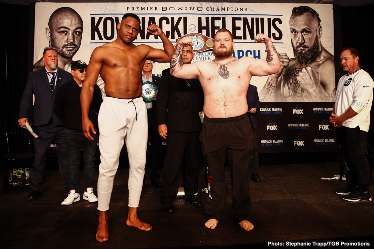 Adam Kownacki 265.2 vs. Robert Helenius 238.8 - Official weights