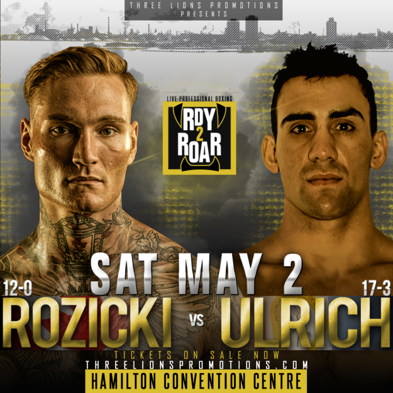 Ryan "Bruiser" Rozicki storms into Hamilton to face Jose Gregorio Ulrich on May 2