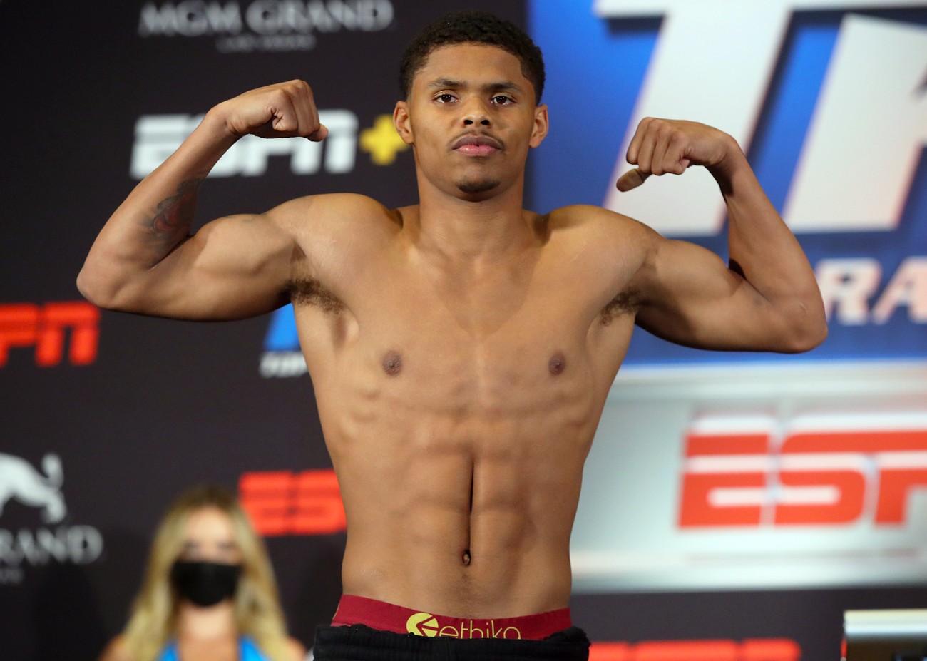 Shakur Stevenson and Felix Caraballo weigh-in at 130 for Tuesday