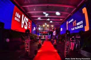 Volvemos con Punch Emanuel Navarrete, Uriel Lopez - Navarrete uses body attack to stop Lopez in the sixth round of featherweight main event