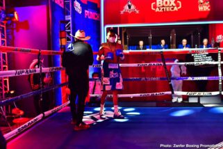 Volvemos con Punch Emanuel Navarrete, Uriel Lopez - Navarrete uses body attack to stop Lopez in the sixth round of featherweight main event
