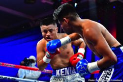 Volvemos con Punch Emanuel Navarrete, Uriel Lopez - Navarrete uses body attack to stop Lopez in the sixth round of featherweight main event