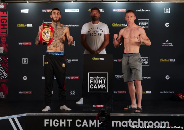 Ted Cheeseman vs Sam Eggington Official DAZN / Sky Sports Weights