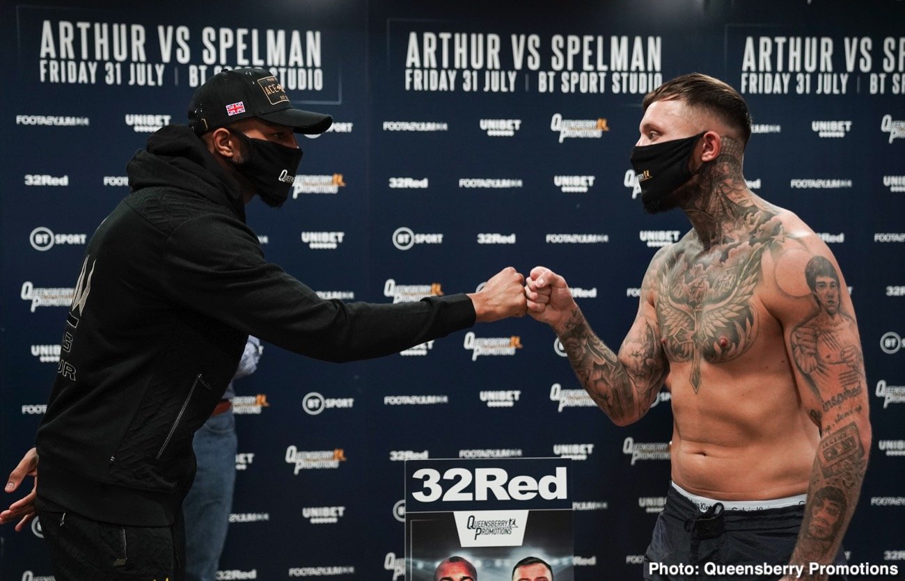 Lyndon Arthur - Dec Spelman Official ESPN+ & BT Sport Weigh In Results