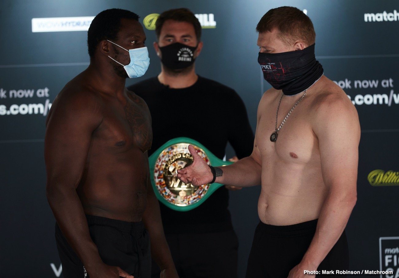 Boxing photo: Alexander Povetkin, Dillian Whyte image WATCH LIVE: Dillian Whyte vs. Alexander Povetkin - Katie Taylor vs Persoon II Weigh In