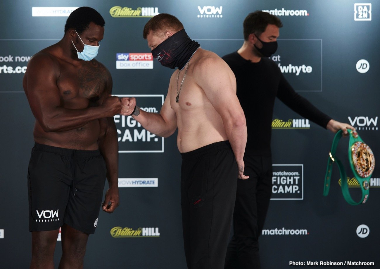 Boxing photo: Alexander Povetkin, Dillian Whyte image WATCH LIVE: Dillian Whyte vs. Alexander Povetkin - Katie Taylor vs Persoon II Weigh In