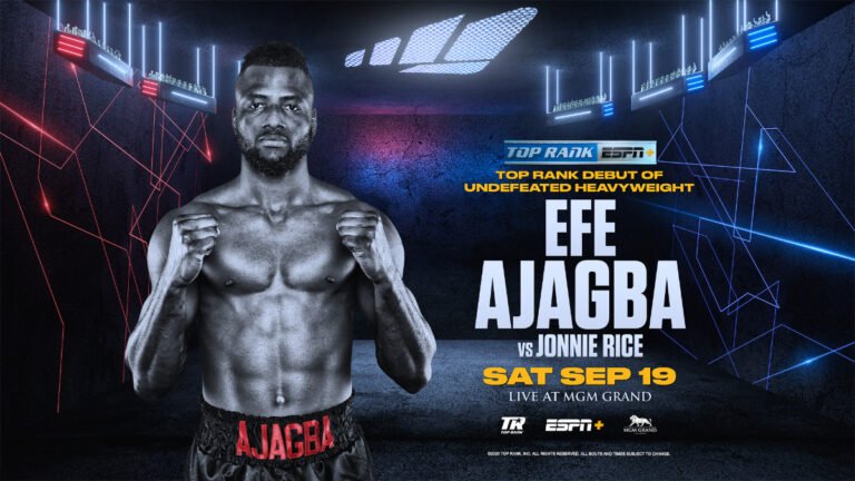 SATURDAY: Efe Ajagba battles Jonnie Rice on September 19
