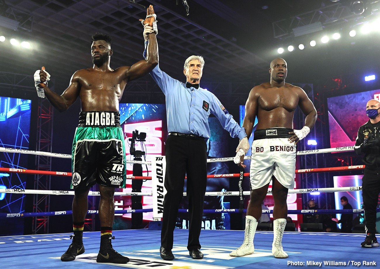 Efe Ajagba Wins Top Rank Debut - Boxing Results
