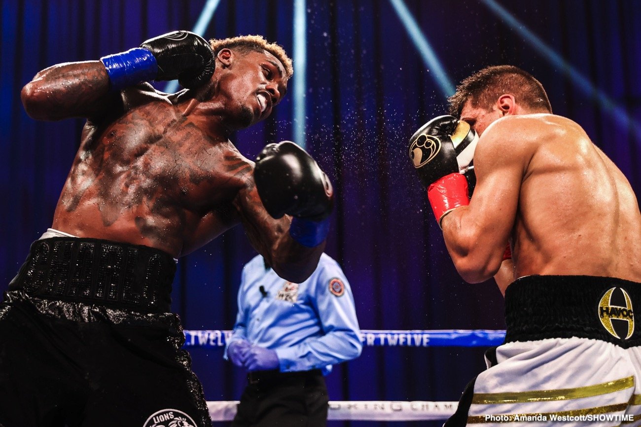Photos: Jermell Charlo KOs Jeison Rosario; Jermall Charlo defeats Derevyanchenko