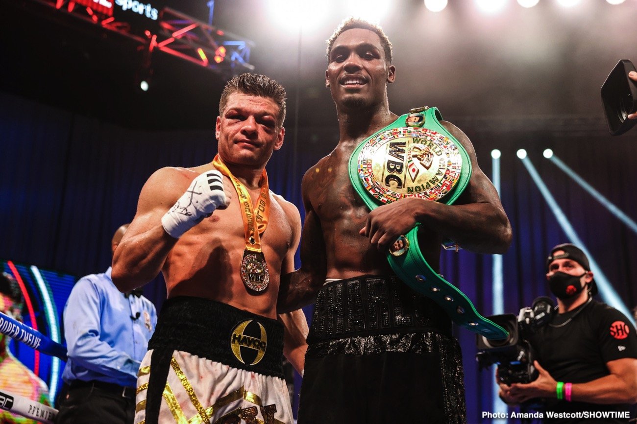 Photos: Jermell Charlo KOs Jeison Rosario; Jermall Charlo defeats Derevyanchenko