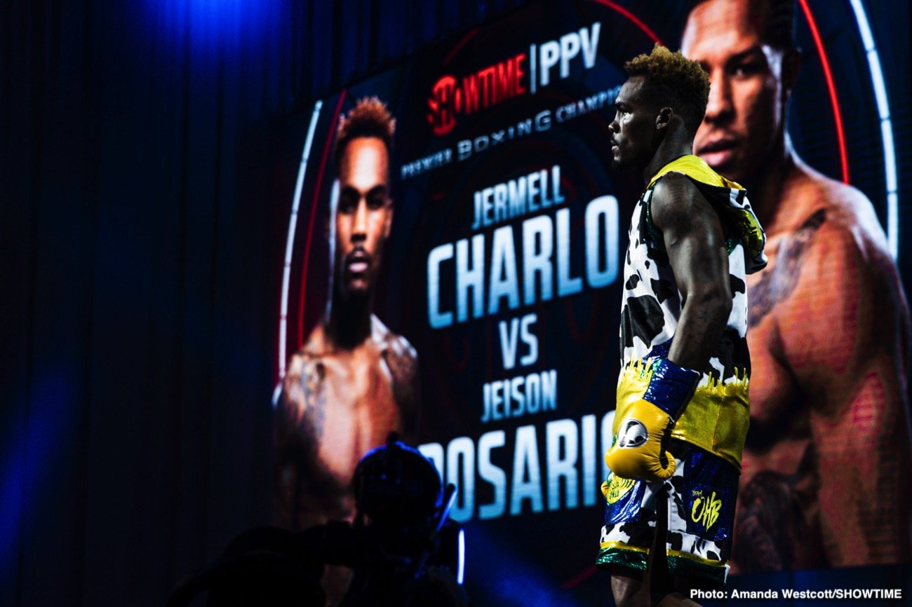 Photos: Jermell Charlo KOs Jeison Rosario; Jermall Charlo defeats Derevyanchenko