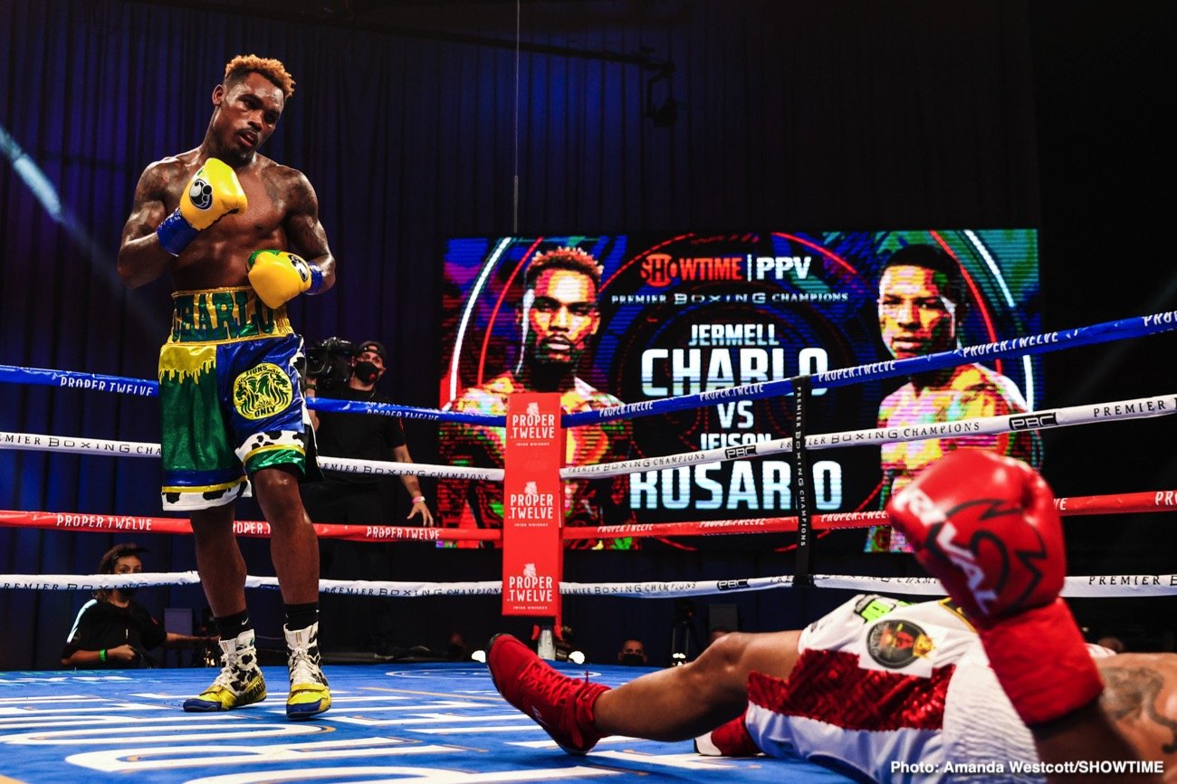 Jermell Charlo KOs Jeison Rosario in 8th round - Boxing Results