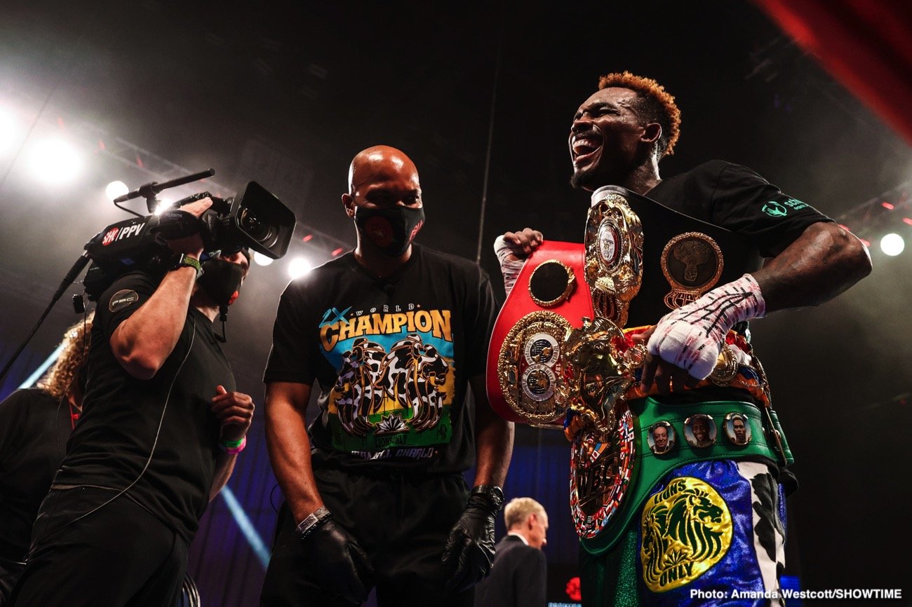 Photos: Jermell Charlo KOs Jeison Rosario; Jermall Charlo defeats Derevyanchenko