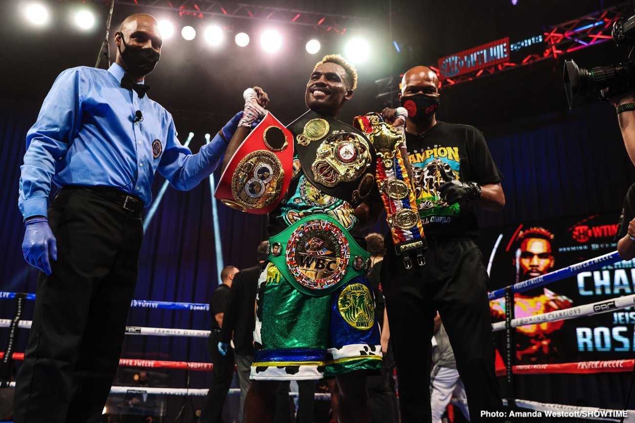 Photos: Jermell Charlo KOs Jeison Rosario; Jermall Charlo defeats Derevyanchenko