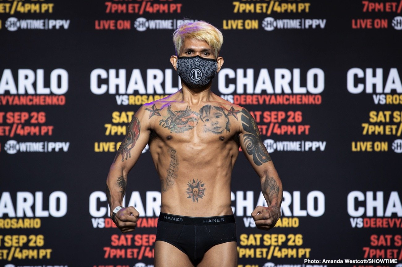 Boxing photo: Jeison Rosario, Jermall Charlo, Jermell Charlo, Sergiy Derevyanchenko image Charlo vs. Rosario / Charlo vs. Derevyanchenko Showtime PPV Weigh In Results