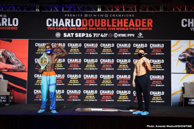 Charlo vs. Rosario / Charlo vs. Derevyanchenko Showtime PPV Weigh In Results