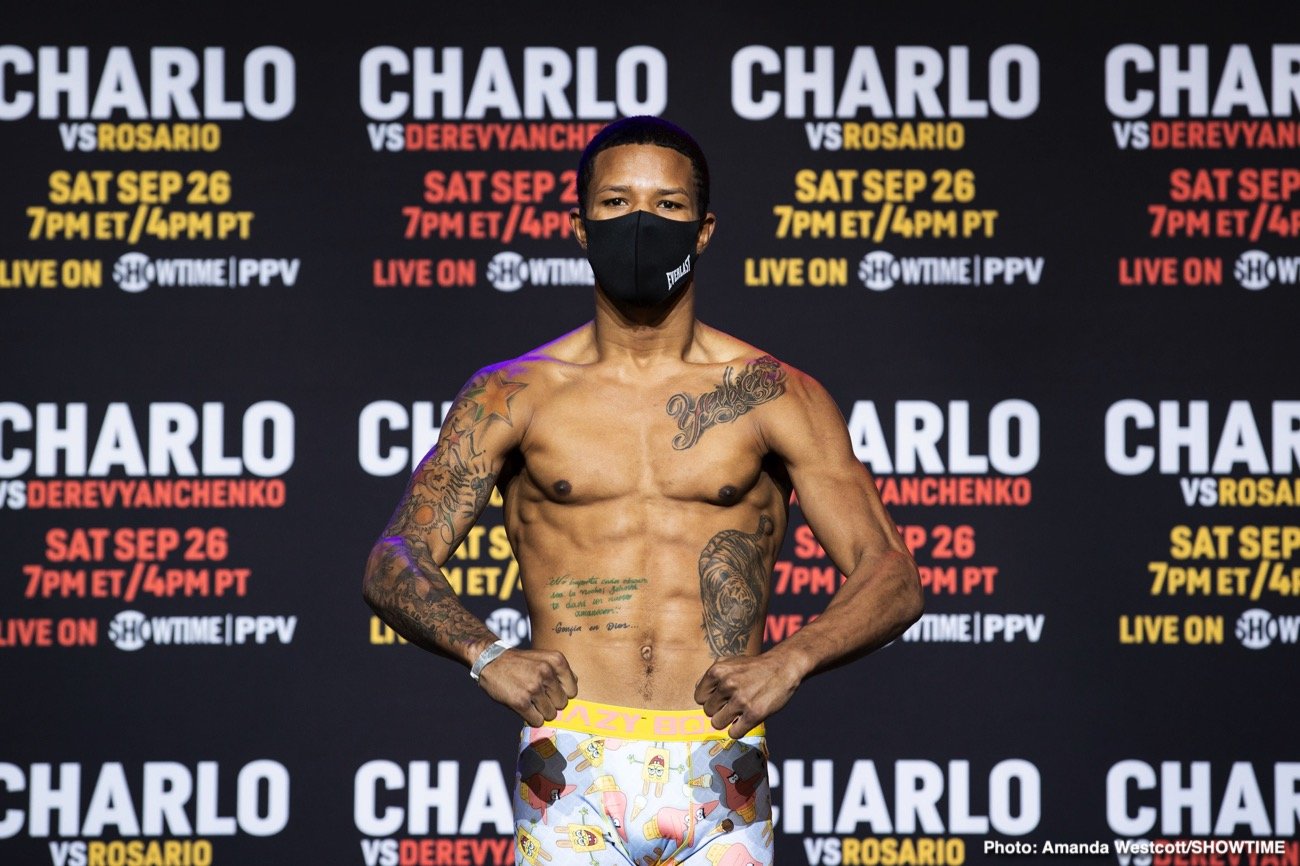 Charlo vs. Rosario / Charlo vs. Derevyanchenko Showtime PPV Weigh In Results