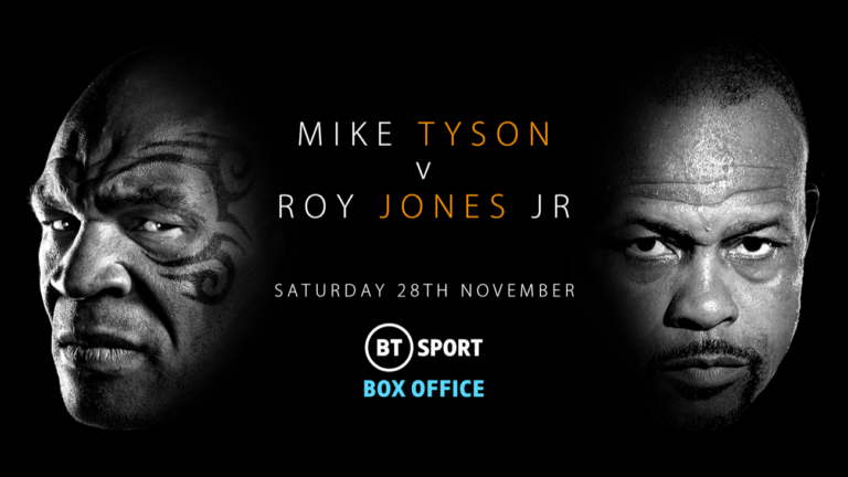 Mike Tyson vs. Roy Jones Jr LIVE on BT Sport Box Office (UK) & FITE TV (USA) on Nov. 28th