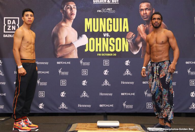 Jaime Munguia vs Tureano Johnson Weigh In Results & Livestream