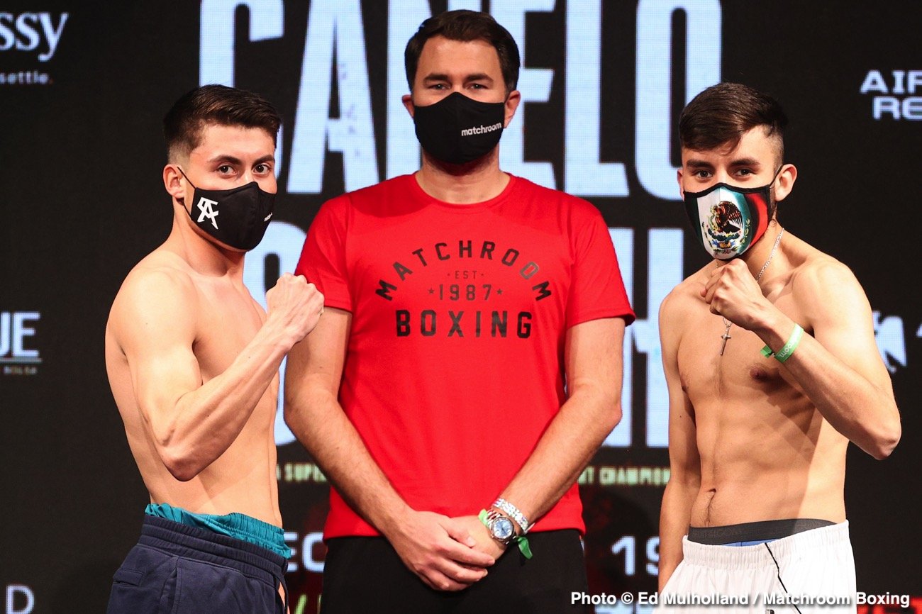 Boxing photo: Billy Joe Saunders, Callum Smith, Canelo Alvarez, Eddie Hearn, Gennadiy Golovkin image Canelo Alvarez vs. Callum Smith - DAZN weights