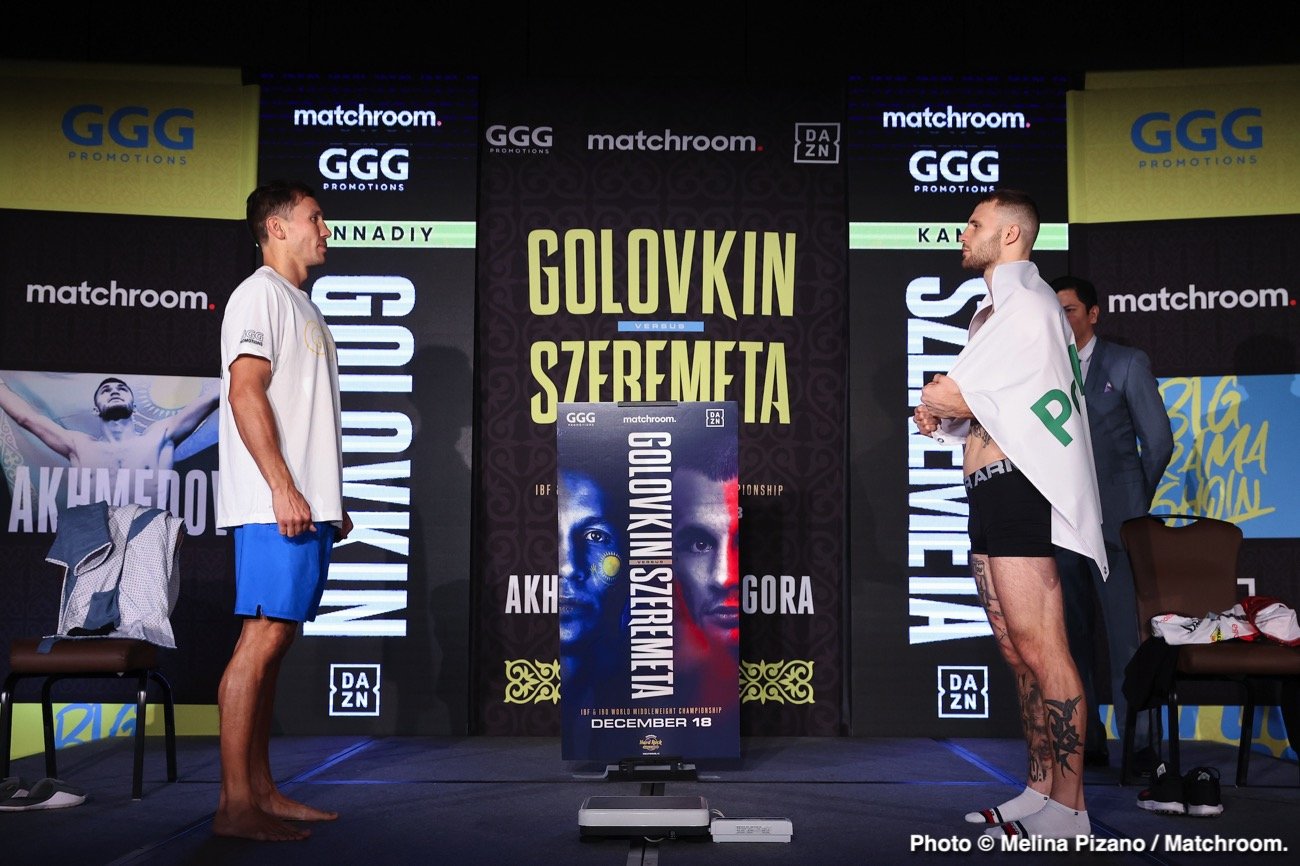 Gennady Golovkin looking sculpted, makes weight for Kamil Szeremeta fight