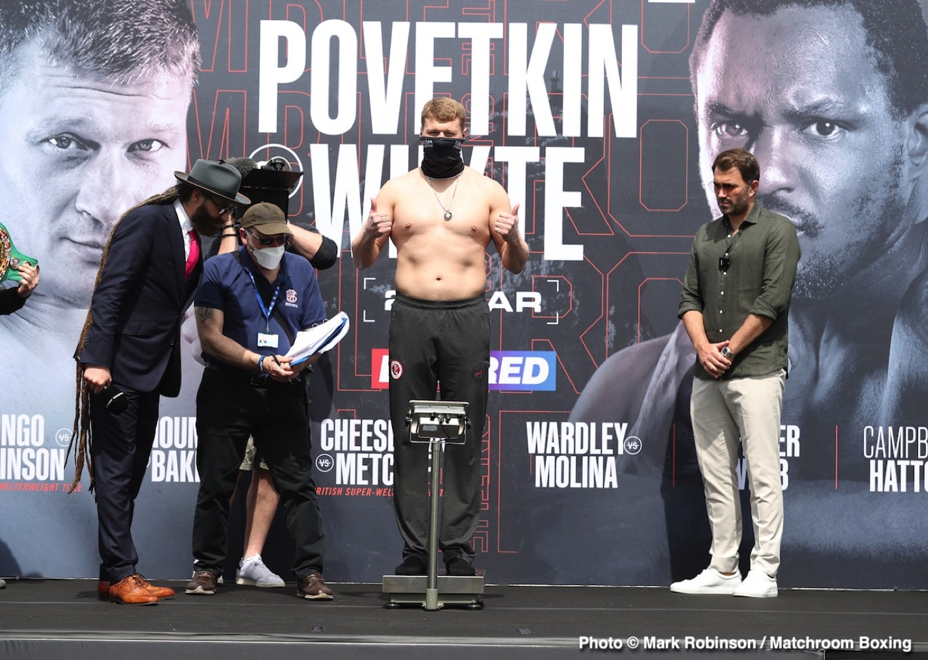 Povetkin vs. Whyte 2 - official DAZN / Sky weights & photos
