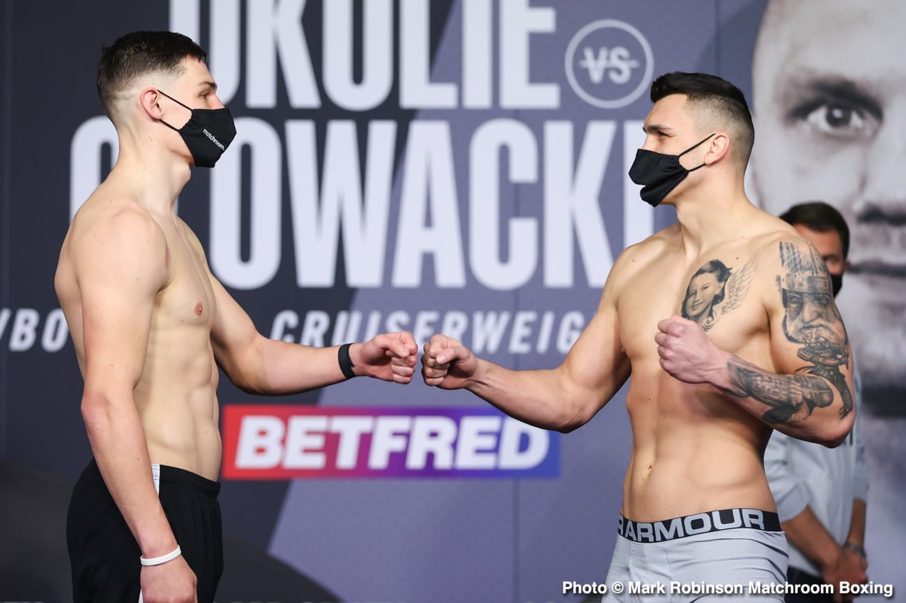 Okolie vs Glowacki Sky Sports Weigh In Results & Phtotos