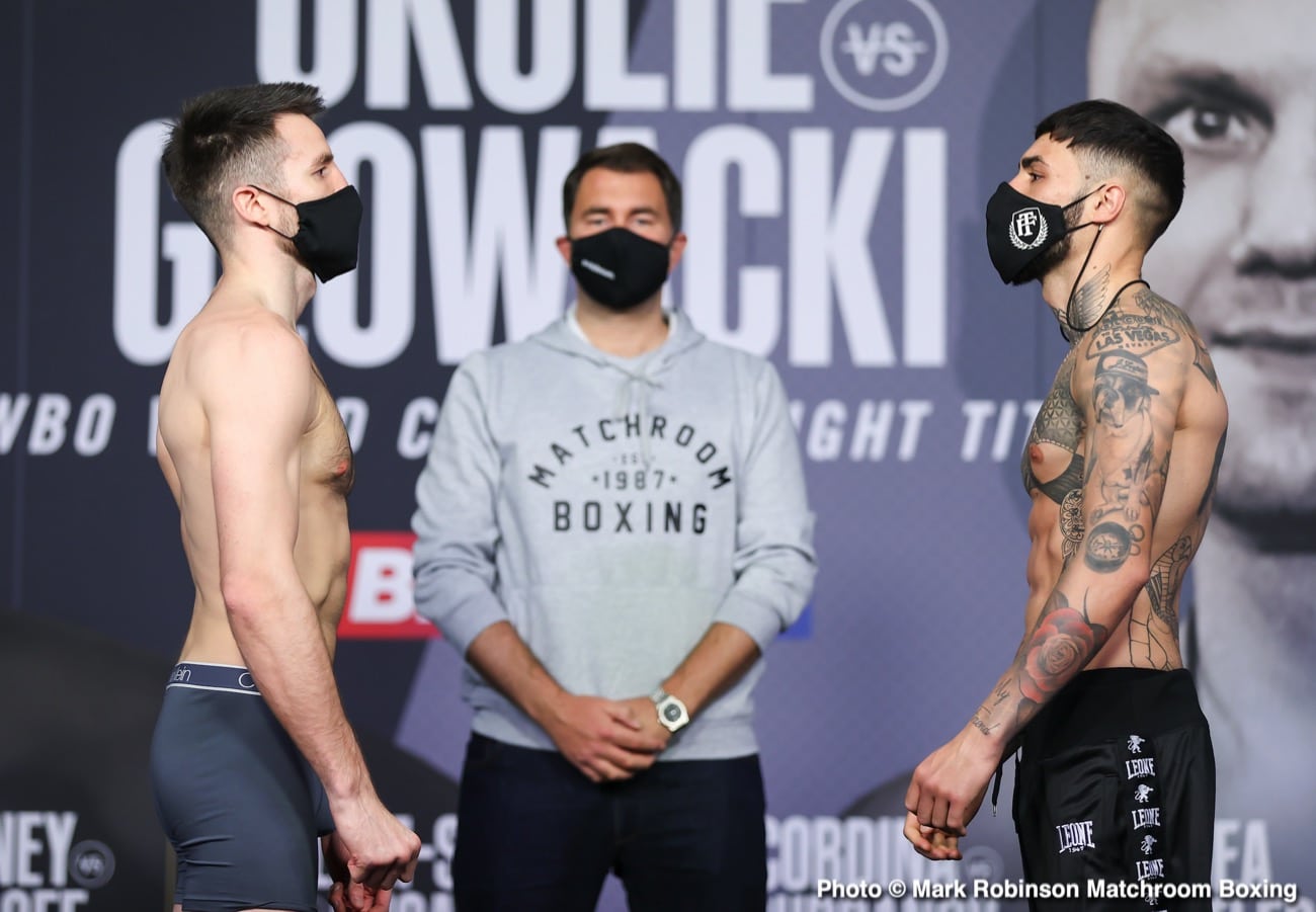 Okolie vs Glowacki Sky Sports Weigh In Results & Phtotos