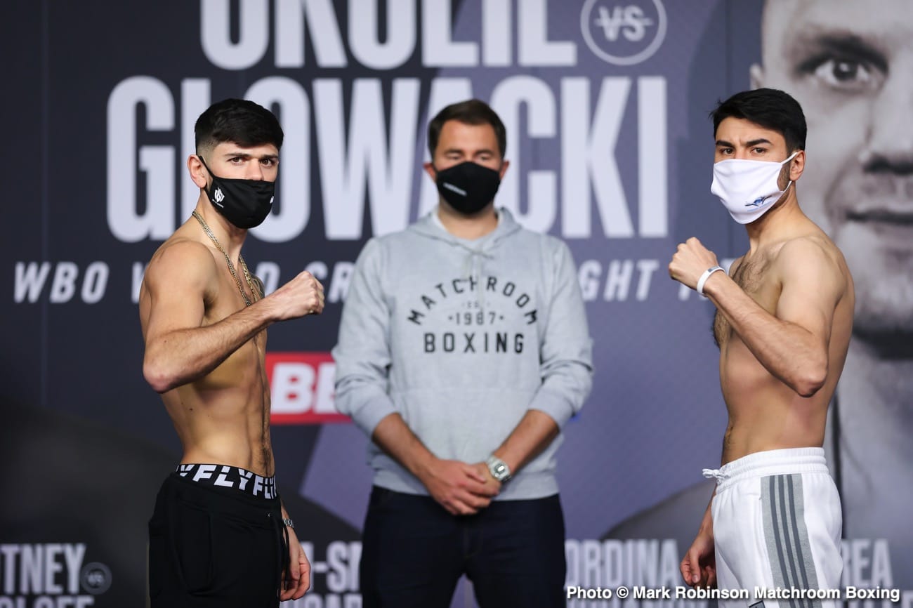 Okolie vs Glowacki Sky Sports Weigh In Results & Phtotos