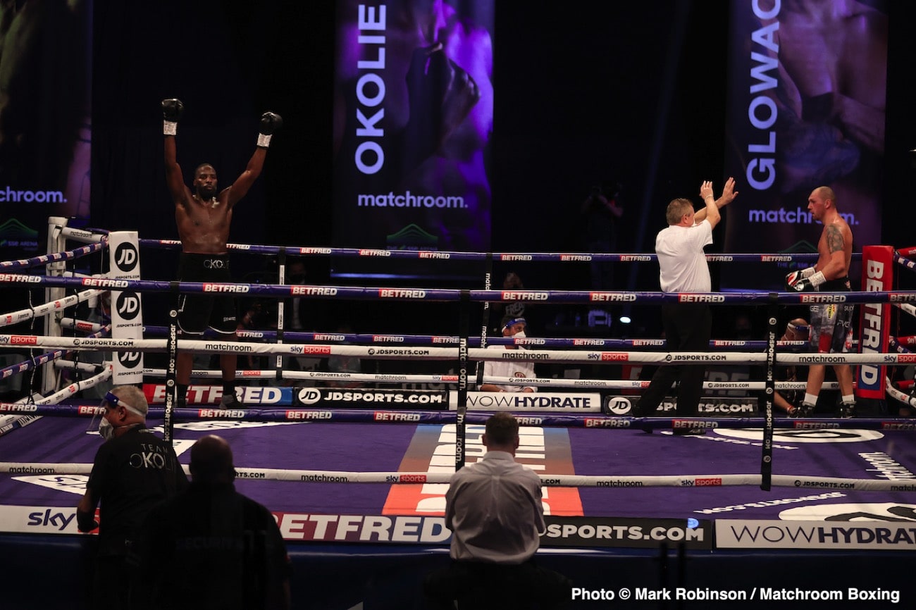 Photos: Okolie stops Glowacki in 6th to win WBO cruiserweight crown