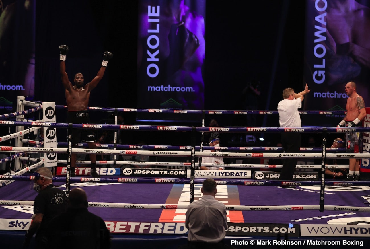 Photos: Okolie stops Glowacki in 6th to win WBO cruiserweight crown