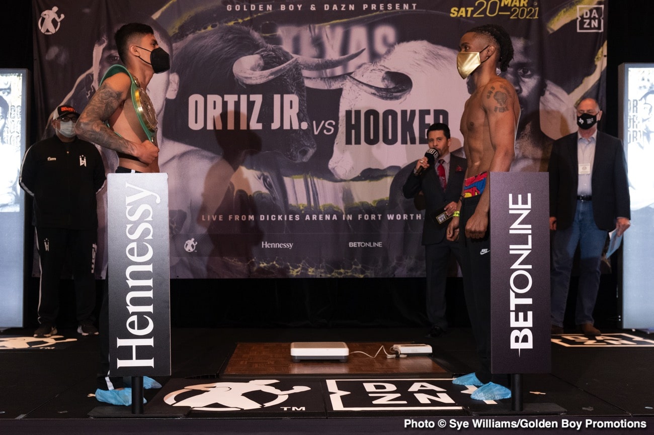Vergil Ortiz Jr vs. Hooker - DAZN Weigh In Results & Photos