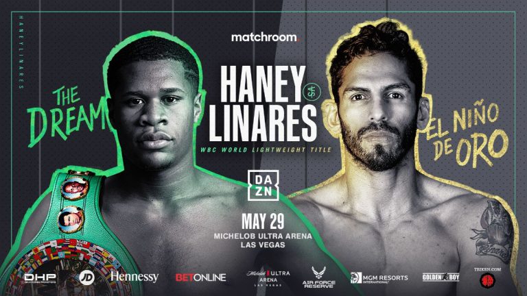 Devin Haney faces Jorge Linares on May 29th on DAZN in Las Vegas, NV
