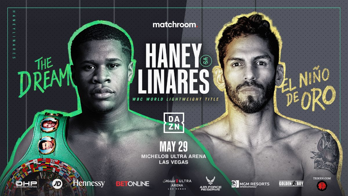 Devin Haney faces Jorge Linares on May 29th on DAZN in Las Vegas, NV