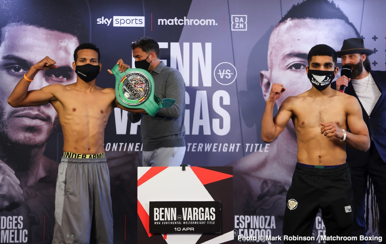 Boxing photo: Conor Benn, Samuel Vargas image Watch LIVE: Benn vs Vargas Sky Sports Weigh In