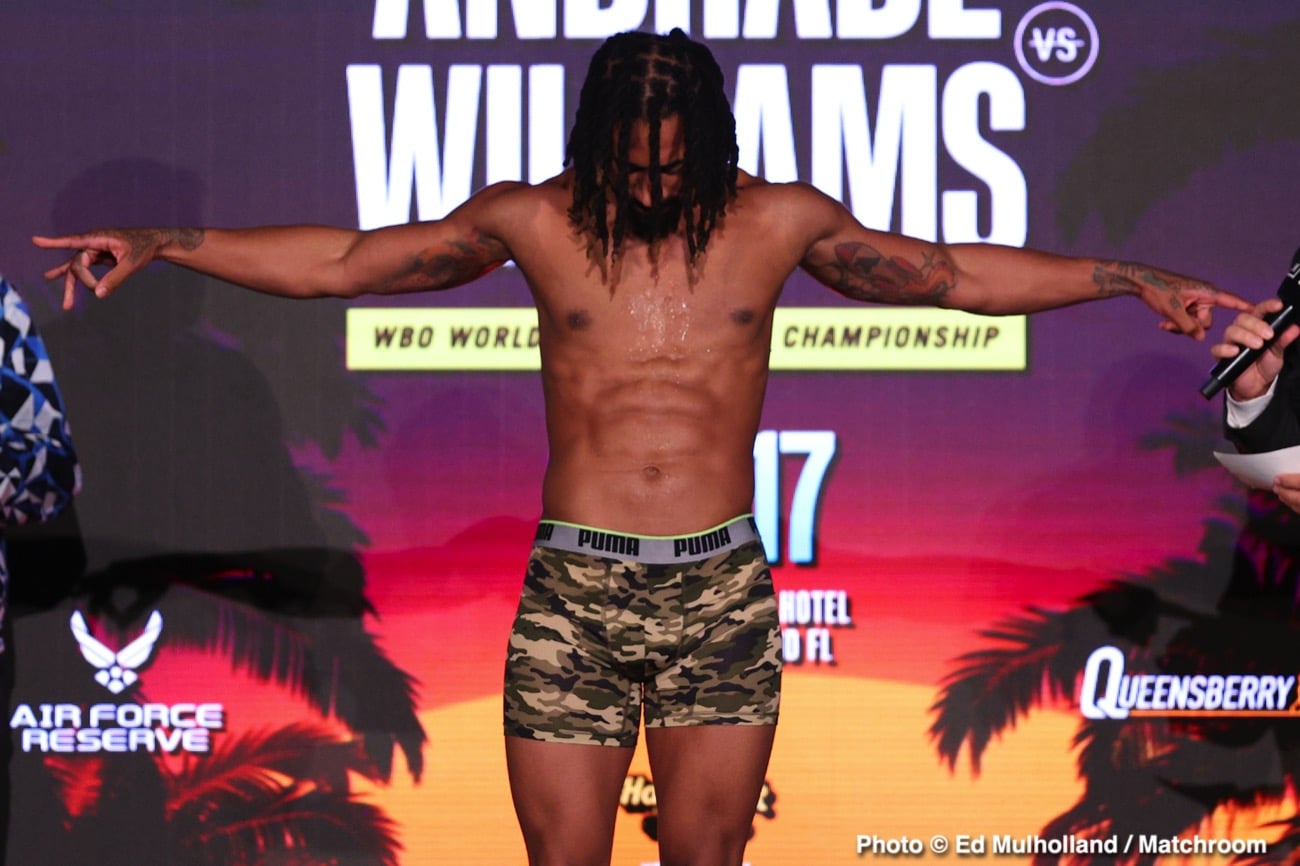 Boxing photo: Demetrius Andrade, Liam Williams image Watch LIVE: Andrade vs Williams Weigh In
